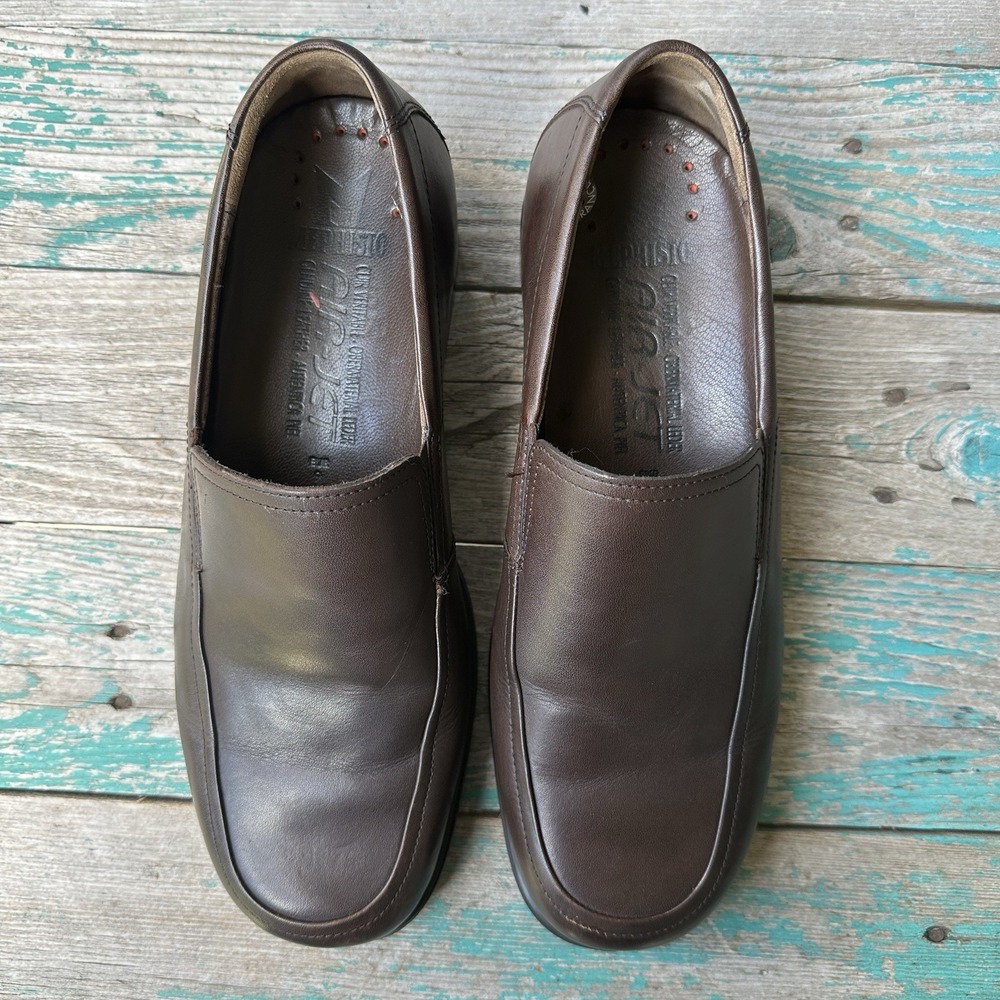 Mephisto Air-Jet Shoes Men's 9.5 US Brown Leather Slip-On Loafers Made in France